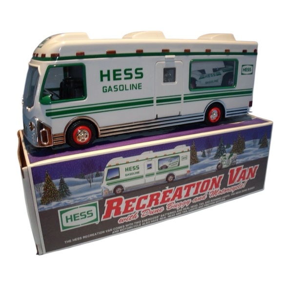 Vintage Hess 1998 Recreation Van with Dune Buggy and Motorcycle collectible NIB